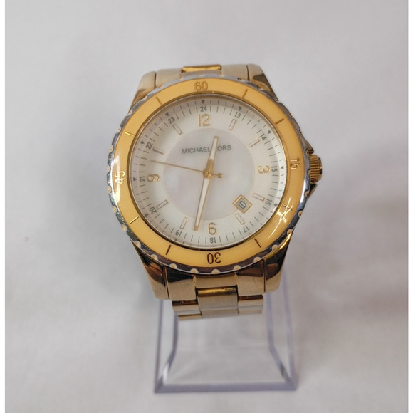Michael Kors Mens Stainless Steel Gold Toned Mother Of Pearl Watch MK5174 - Picture 2 of 15